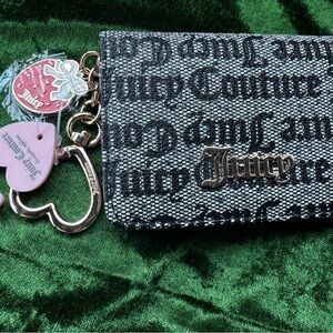 Juicy Couture Black and White Wallet with Red Keychain